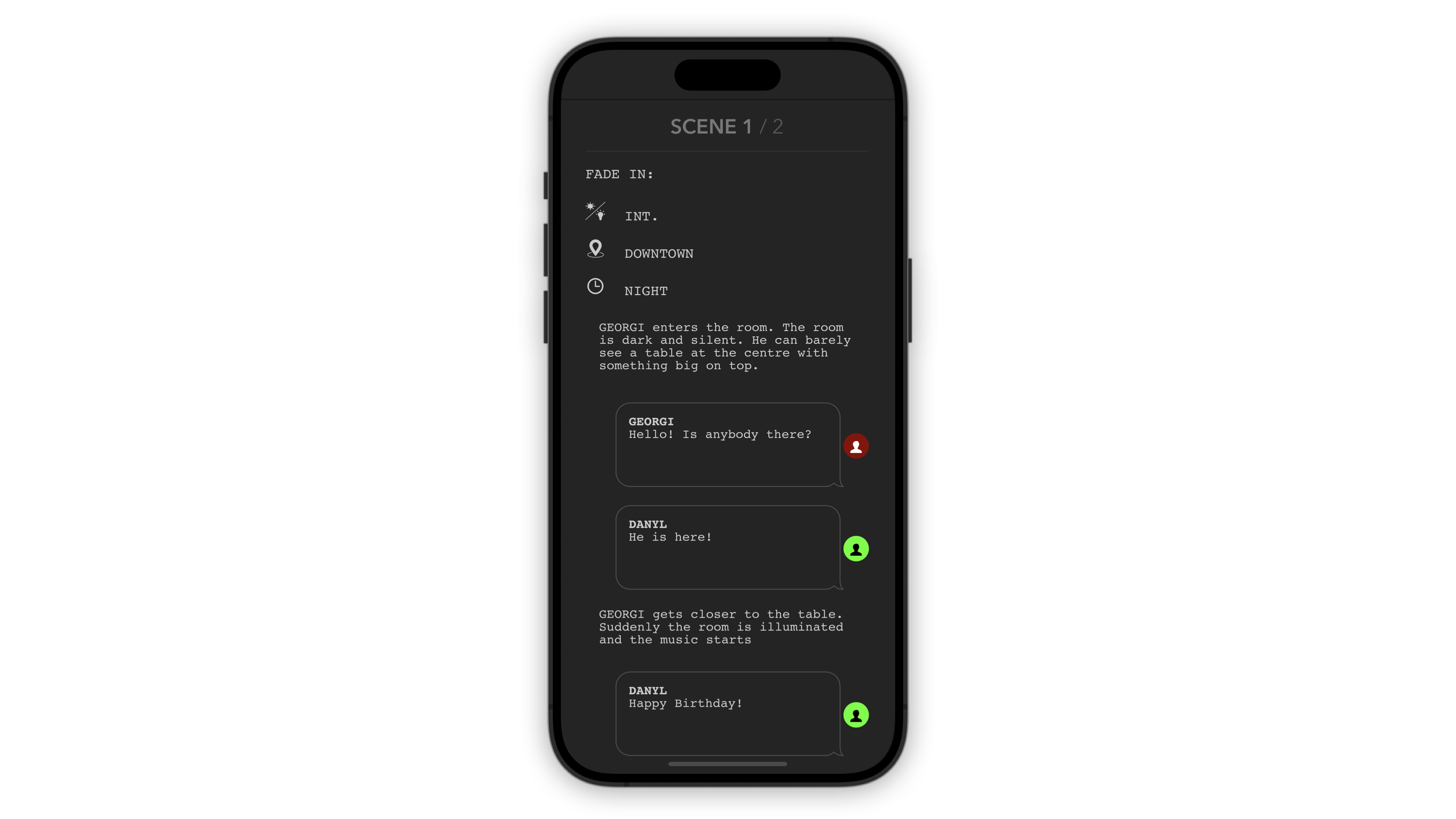 TwelvePoint para iPhone - Ejemplo de modo nocturno